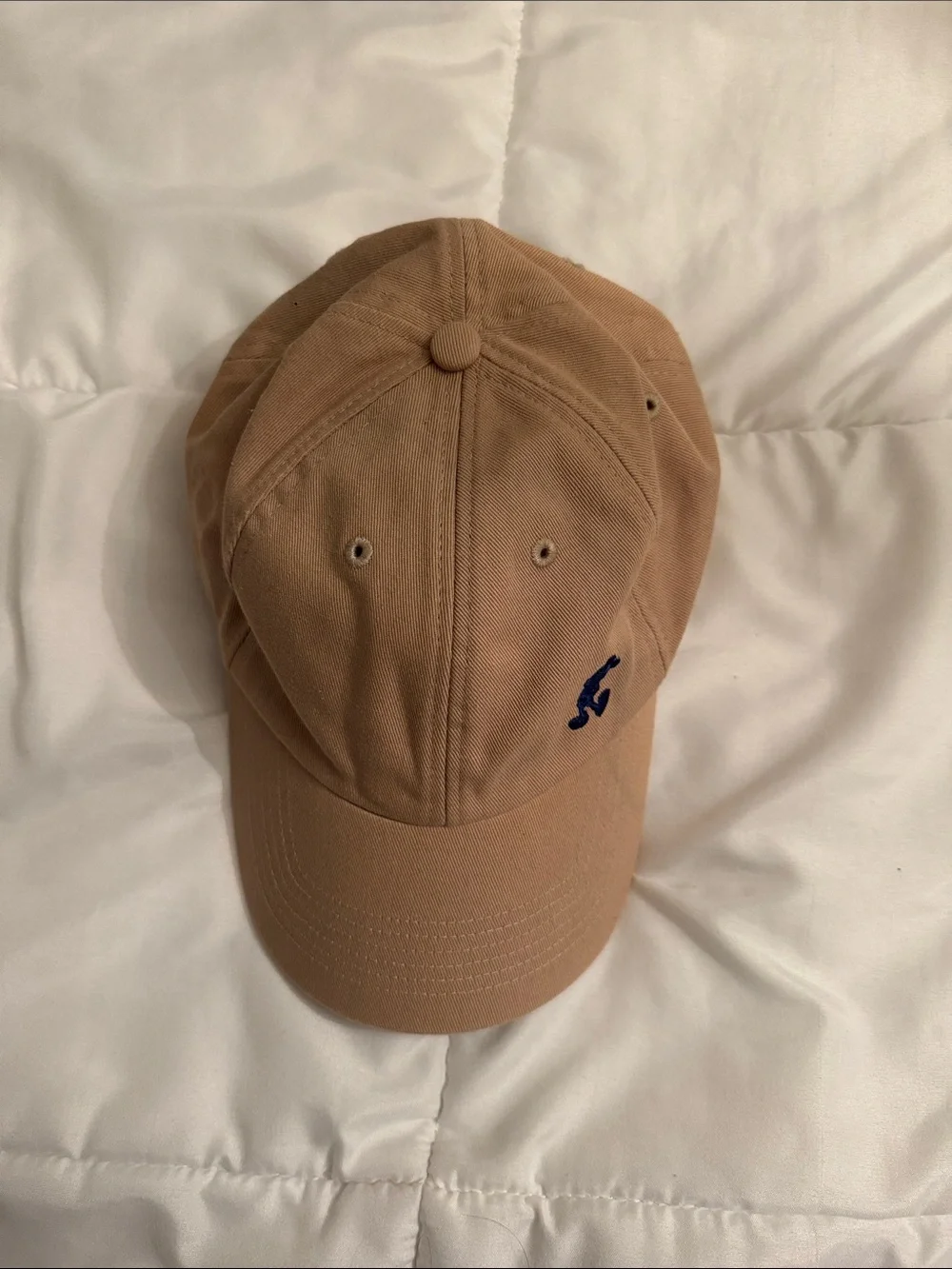 Classic Disney Parks Tan Cotton Cap with Blue Mickey Mouse Logo